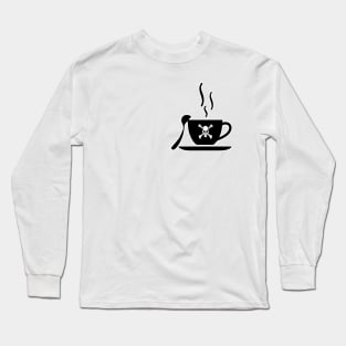 Funny coffee skull cup, coffee lovers gift, coffee gift, coffee cozy, birthday, cafeteria’s stickers, fashion Design, restaurants and laptop stickers, power coffee cup with skull inside Long Sleeve T-Shirt